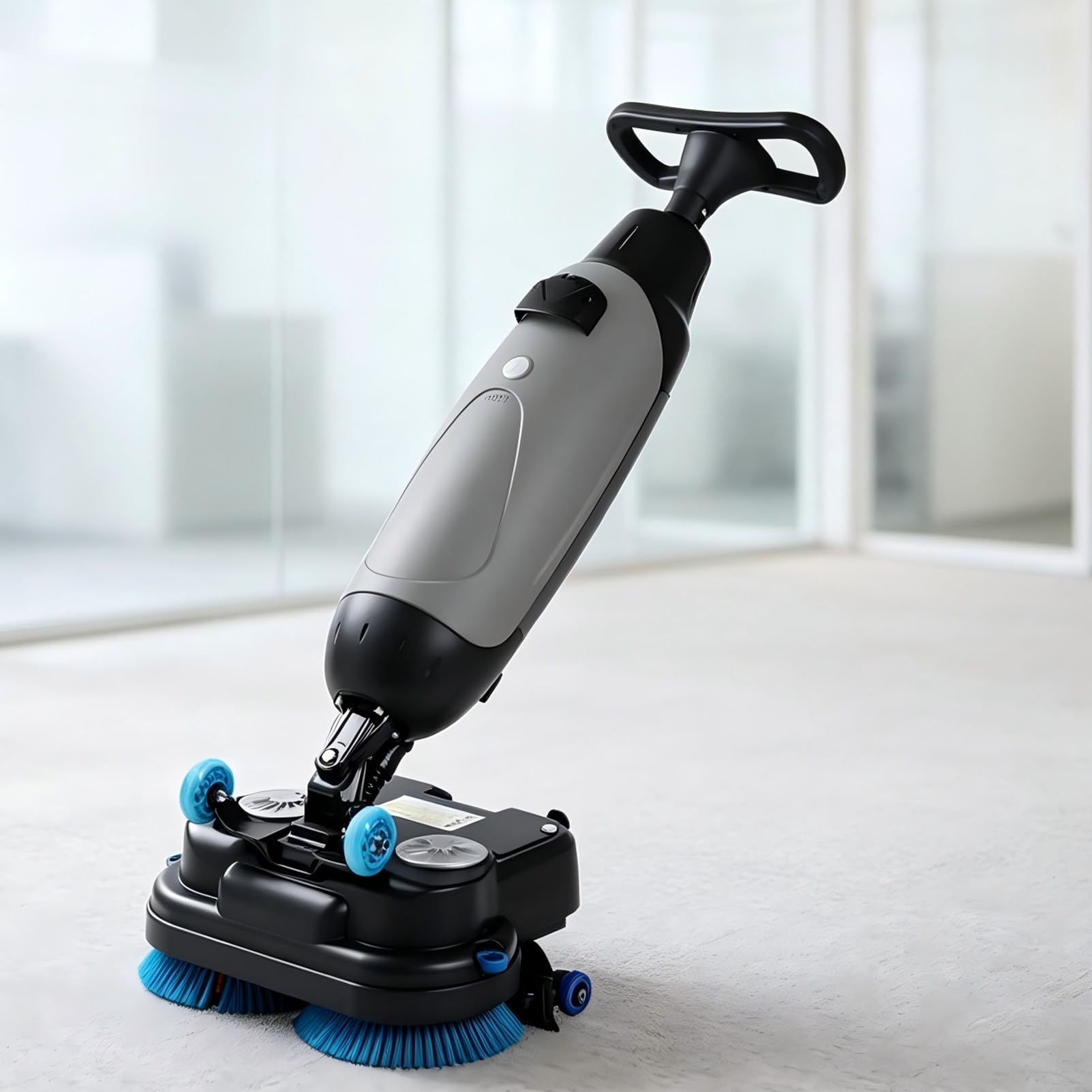 Fregadora De Suelos AutomáTica De 17", Fregadora De Suelos Comercial PortáTil De 17", Fregadora De Suelos EléCtrica Comercial, Pulidora De Azulejos, para Suelos De Madera, Azulejos Gray
