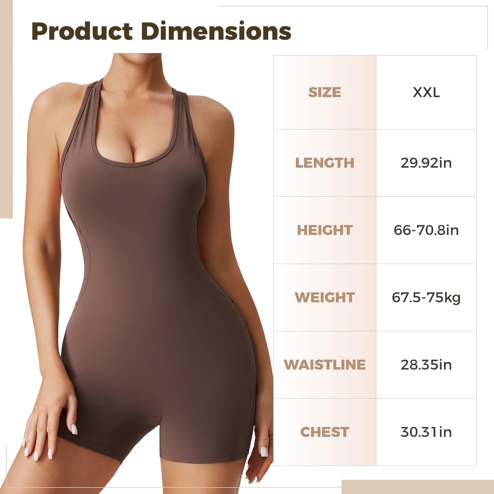 Tute da palestra da donna di un pezzo, abiti da allenamento ad alta elasticità, body aderenti in eleganti nero e marrone, abbigliamento sportivo