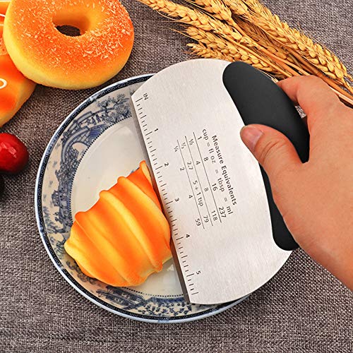 image for XBRN Pizza Dough Cutter Bread Scraper, Stainless Steel Dough Divider K
