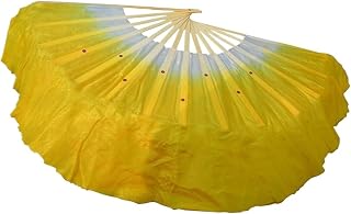 Silk Fans 1pc Multicolor Handmade Dance Fan Half Circle Silk Veil Classical Belly Fans Party Supplies