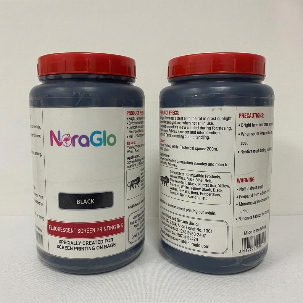 Black Screen Printing Ink, 1 kg Each (Pack of 2) | Professional Fabric Printing Ink for Non-Woven, Jute & Cotton Bags | High Coverage & Smooth Application-image-44