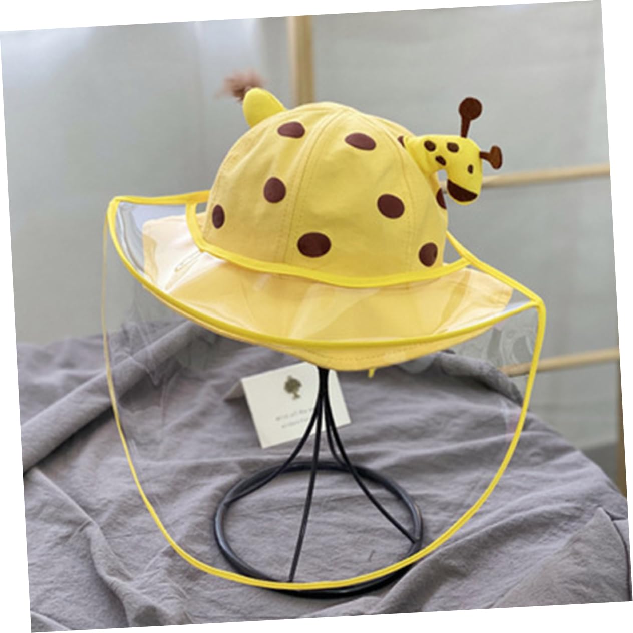 GAROZATION Fisherman Hat for Children Protective Beanie Spitting Droplet Kiddie Cap for Outdoor Activities Yellow