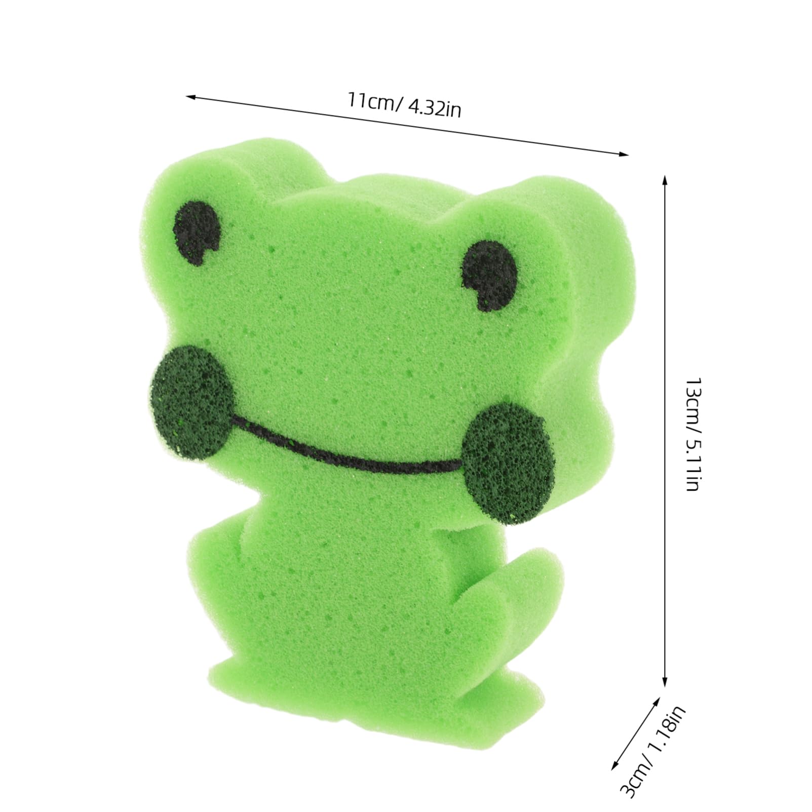 FOYTOKI Frog Shaped Bath Sponge for Soft and Gentle Scrubber for Shower Superior Absorbency for Wiping Body and Face Comfortable Bathing Experience