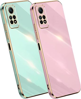 2 Pack Phone Cases for Xiaomi Redmi Note 12 Pro 4G Case, TPU Silicone Electroplated Case for Xiaomi Redmi Note 12 Pro 4G for Man Women Shockproof Case Compatible with Xiaomi Redmi Note 12 Pro 4G C