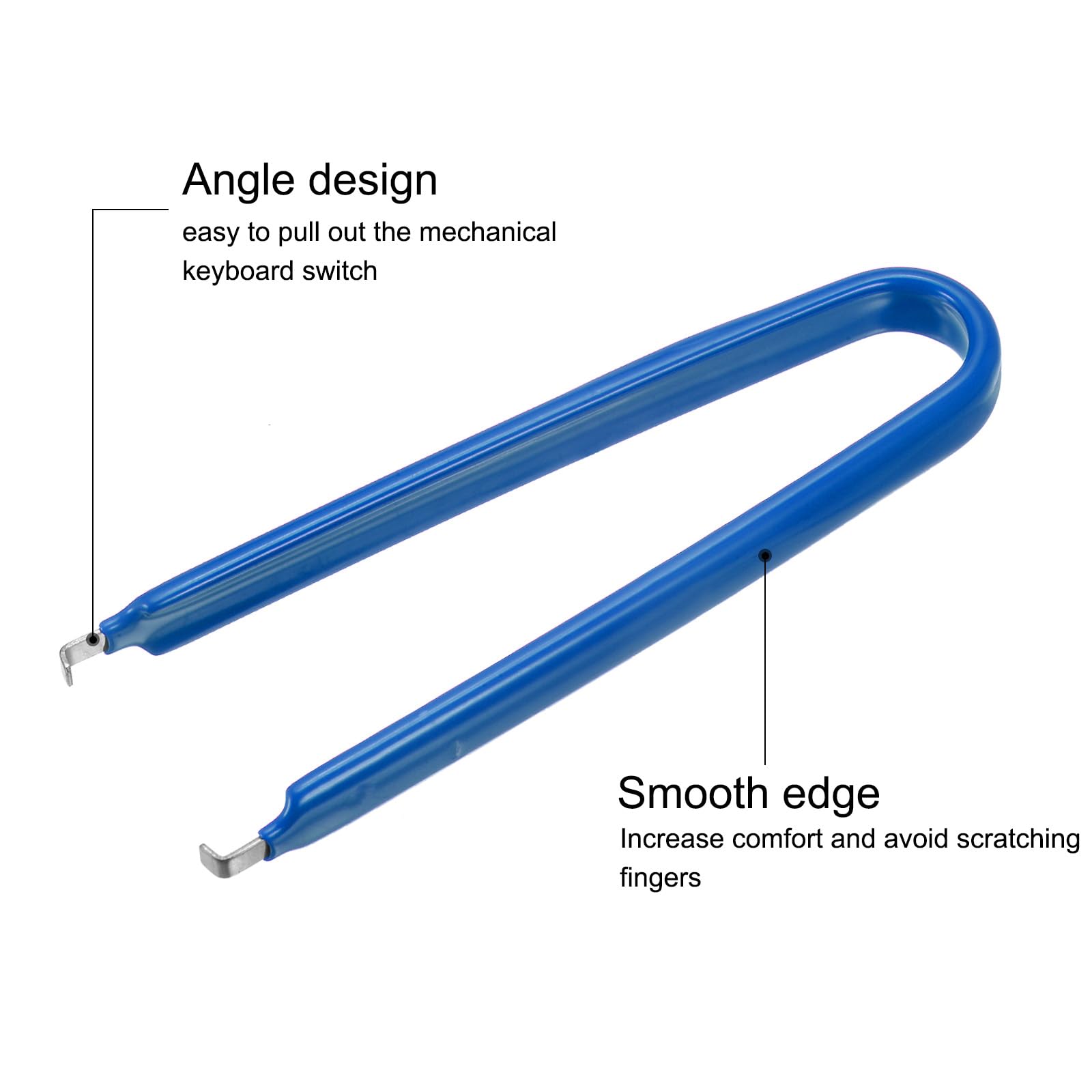 QUARKZMAN Estrattore di Chip Ic 100 Mm in Acciaio Inossidabile con Estrattore per Interruttore Chip Ic a Forma di U Blu per Scheda Madre Componente, 2pz