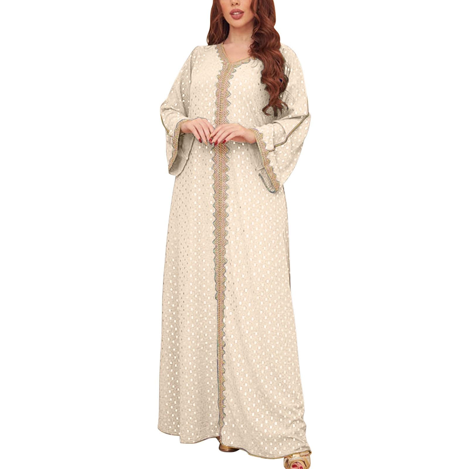 Trajes Islámico De Oración para Mujer Manga Larga Suelto Islamic Abaya Kaftan Burqa Mujer Dubai árabe una Pieza para Eid Ramadán Ramadán Vestido Largo Hijab
