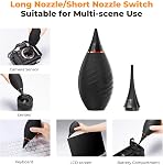 K&F CONCEPT 2 in 1 Powerful Rocket Air Blower, Dust Cleaner, Lens Blower, Air Blaster for Digital, DSLR, SLR, Camera Lenses and Electronics, Clean Duster, Lens Cleaner - Extension & Short Nozzle