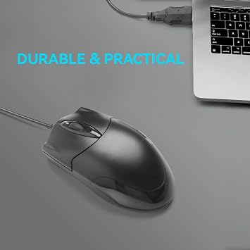 ONE-UP (6Pack) Wired Office Mouse, USB Interface, Ergonomic Design, 3-Button Optical Mouse,1000DPI, Compatible with Windows/Mac Laptops and Desktops, Suitable for Office and Home Use - Black