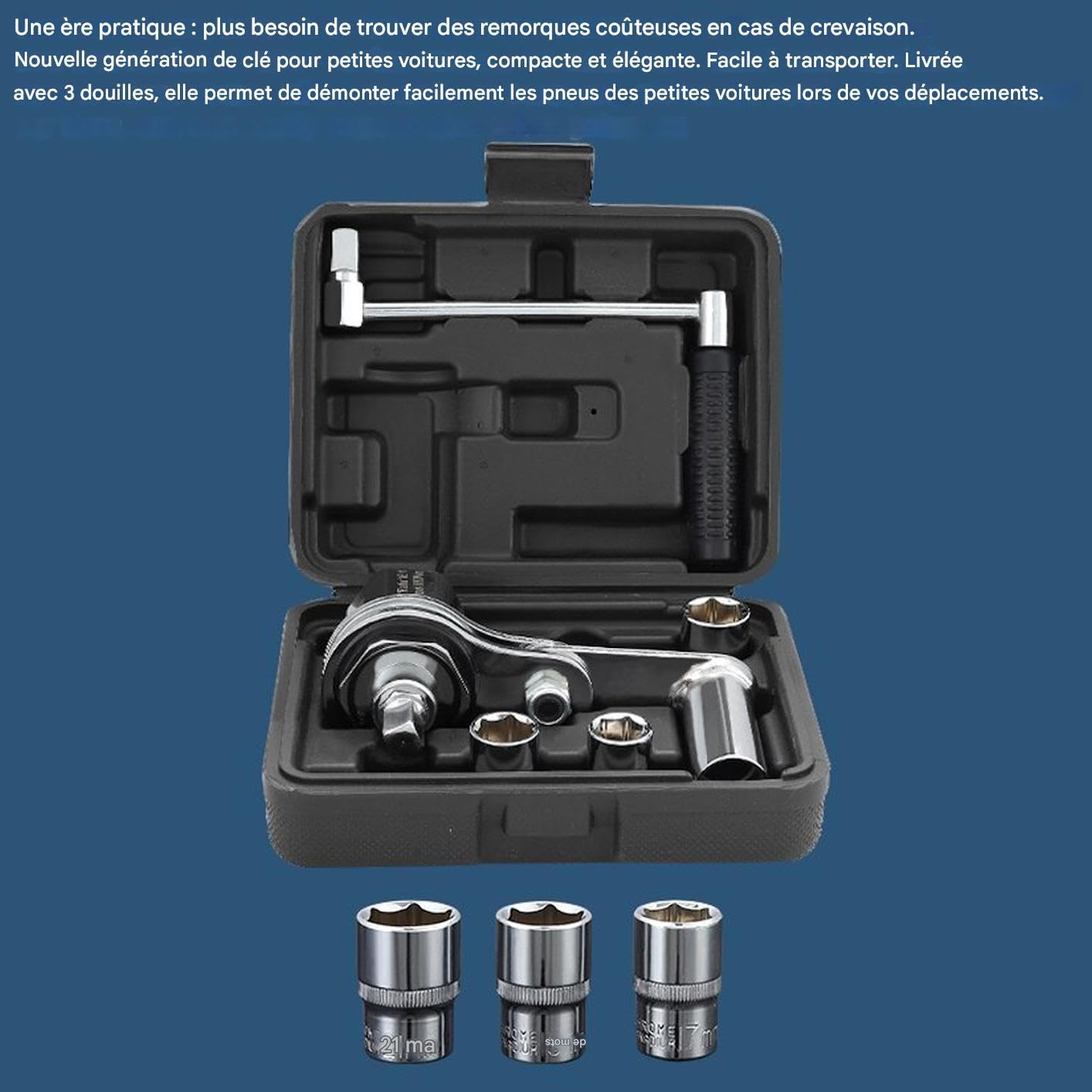 Ensemble Clé Multiplicateur De Couple Renforcé Kit douilles, démonte-écrou