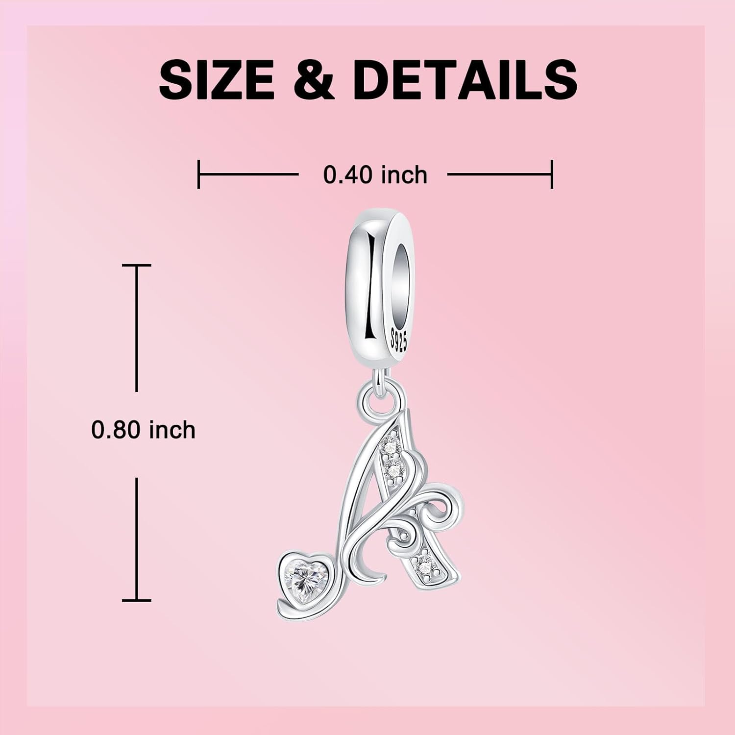 925 Sterling Silver Letter Charms Fit for Charms Bracelet and Necklace Alphabet Initial Dangle Charms Jewelry Gifts for Women - Image 6