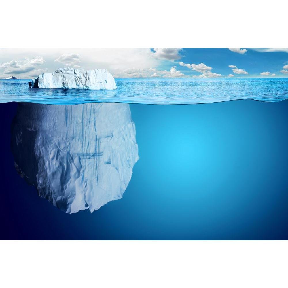 ArtzFolio Underwater View Of Iceberg | Unframed Premium Canvas Painting for Bedroom & Living Room | 35.9 x 24 inch (91 x 61 cms)