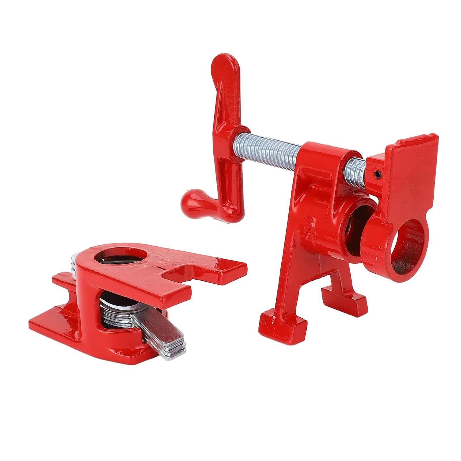 Juego de 4 abrazaderas for tubos madera, hierro maleable, 3/4 pulgada, resistentes, estilo H, for carpintería y mejoras del hogar,Serie Industrial