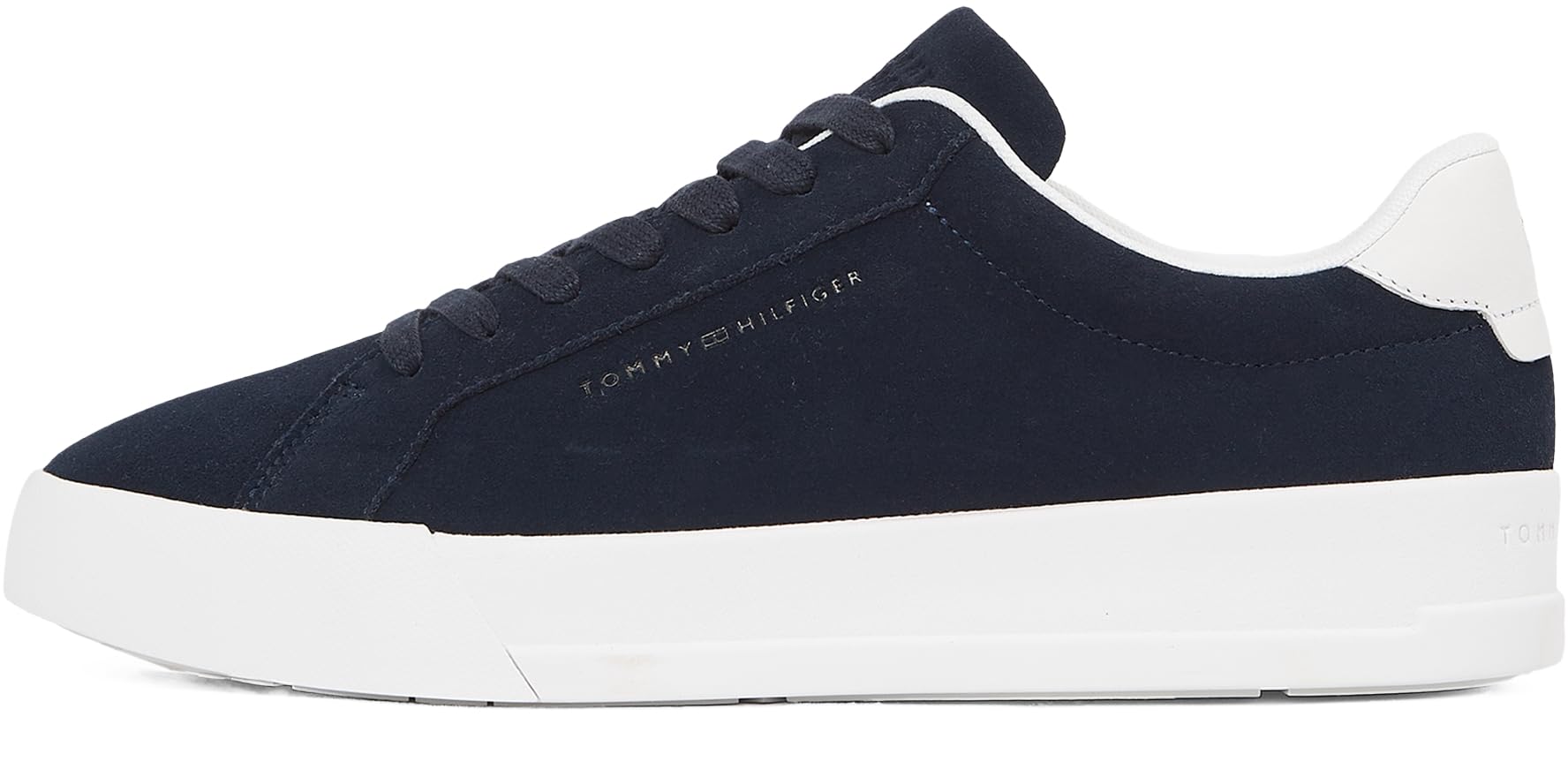 Tommy Hilfiger Men's Blue Court Leather Low Top Trainers in Size 11, Sports Direct