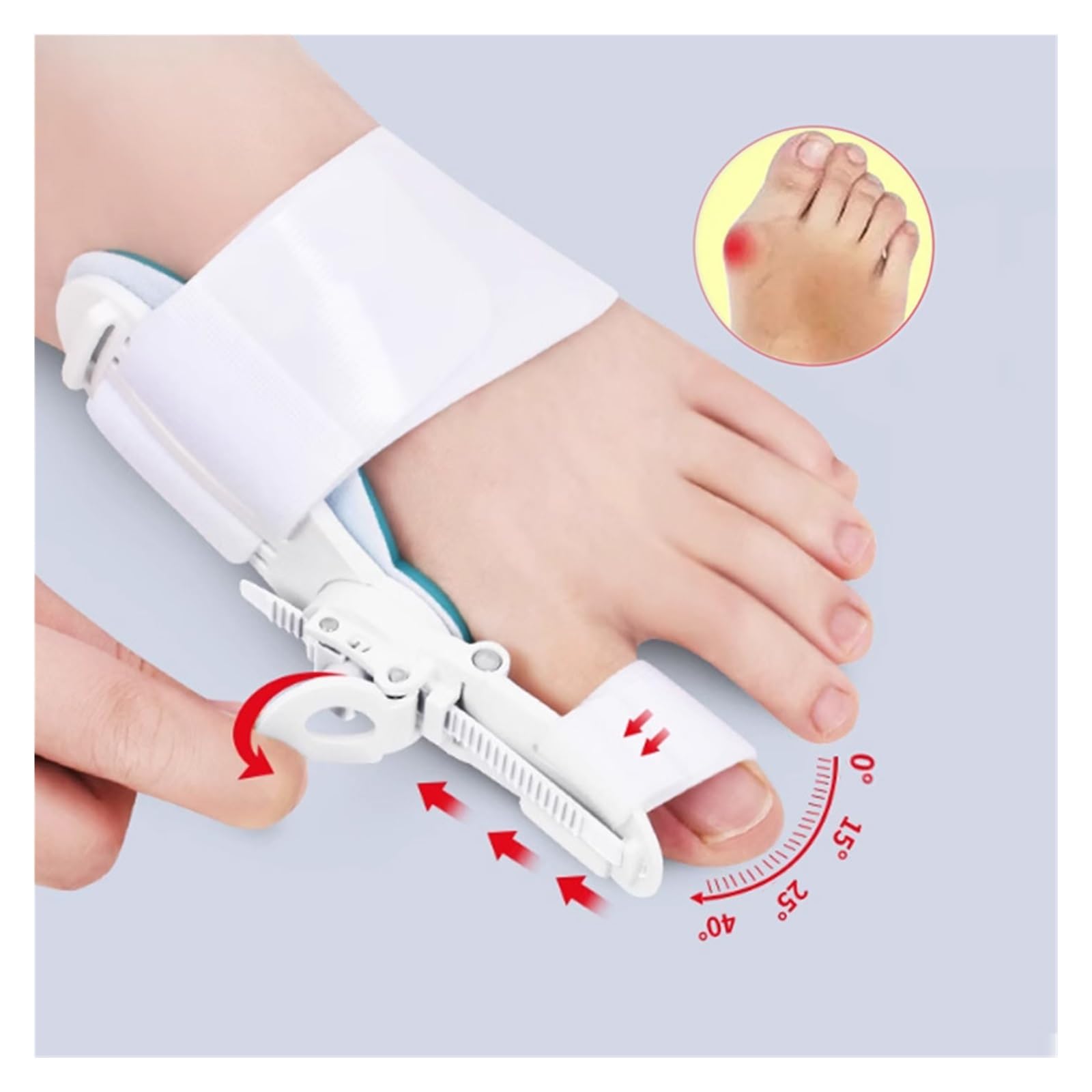 Hallux Valgus Korrektor Ballenzehen, Fuß-Fingerspreizer, Zehenspreizer Ballenzeh-Korrektor, Fingerspreizer, Valgus, Grün, 2 Stück