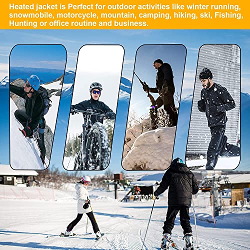 Heated Jacket, Down Heated Jackets For Women Men,Winter Heated Clothes, Mens Winter Clothing, Heating Coat, Heated Hoodie,9Heating Zone Black Winter Coat Women(No Battery Pack Included) #TOP5