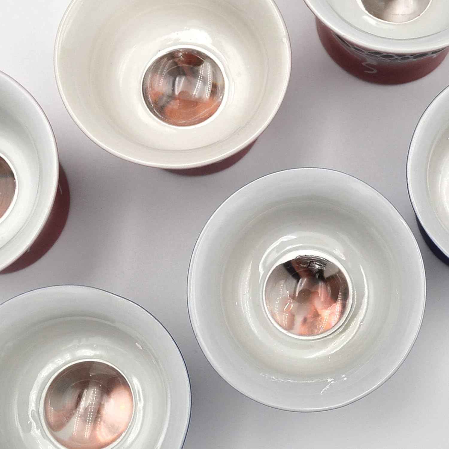 Sake Cups Drinking Glasses Cup Set of 6 Short Japanese Tea Cup Mug Soju Glass Ceramics Set Decor Restaurants Party Stuff Gifts Favors for Whiskey，Tea，Coffee，Tequila, Vodka, Espressos