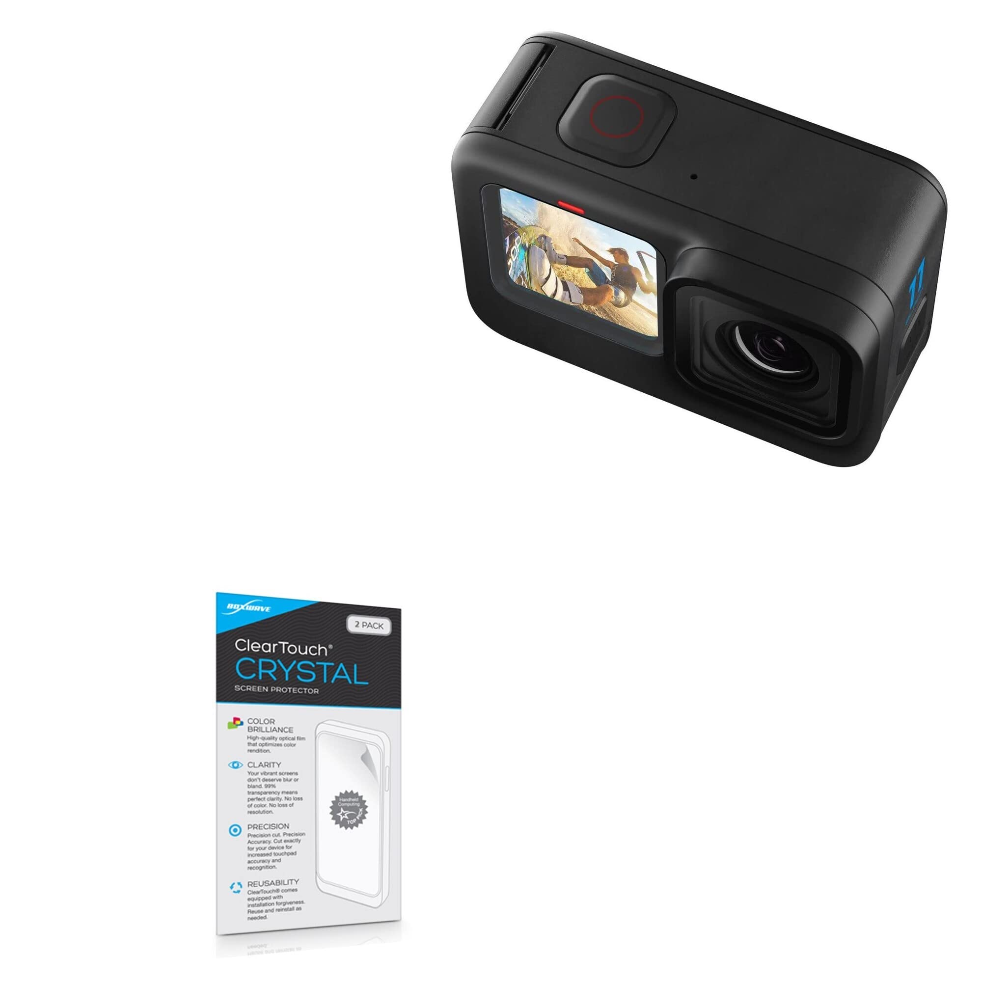 BoxWave Screen Protector Compatible with GoPro Hero 11 CHDHX-111-CN (1.9 in) - ClearTouch Crystal (2-Pack), HD Film Skin - Shields from Scratches