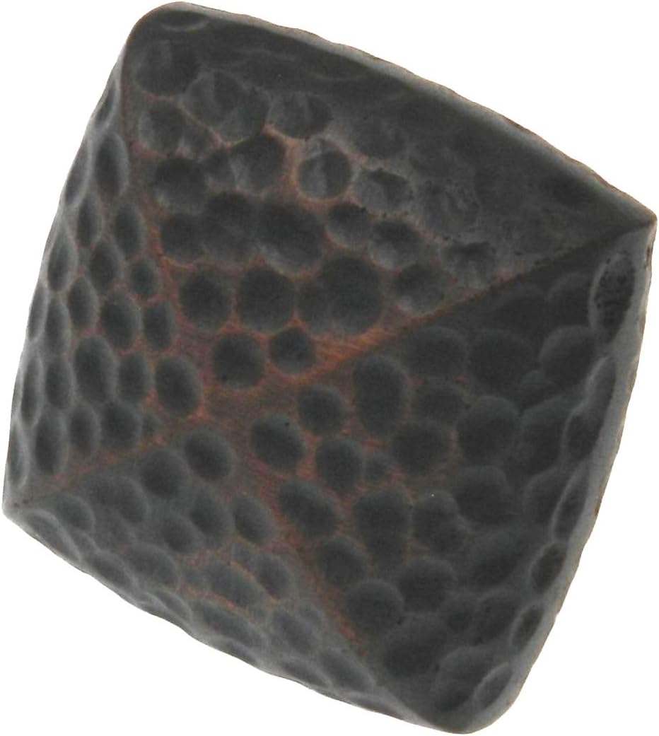 Warwick Rustic Bronze 1 1/8" Solid Hammered Square Cabinet Knob Pull DH1019BZ