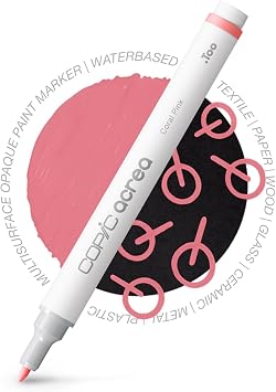 copic acrea 014 coral pink water based pigment ink drawing pen
