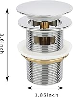 Vista 3 de Tapón de drenaje de bañera independiente cromado, compatible con kit de drenaje