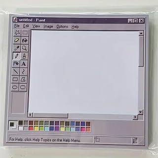 Retro Paint Notepad, Vintage Computer Paint Program Design Memo Pad, Creative Novelty Desktop Notepad for Office School Stationery Gift
