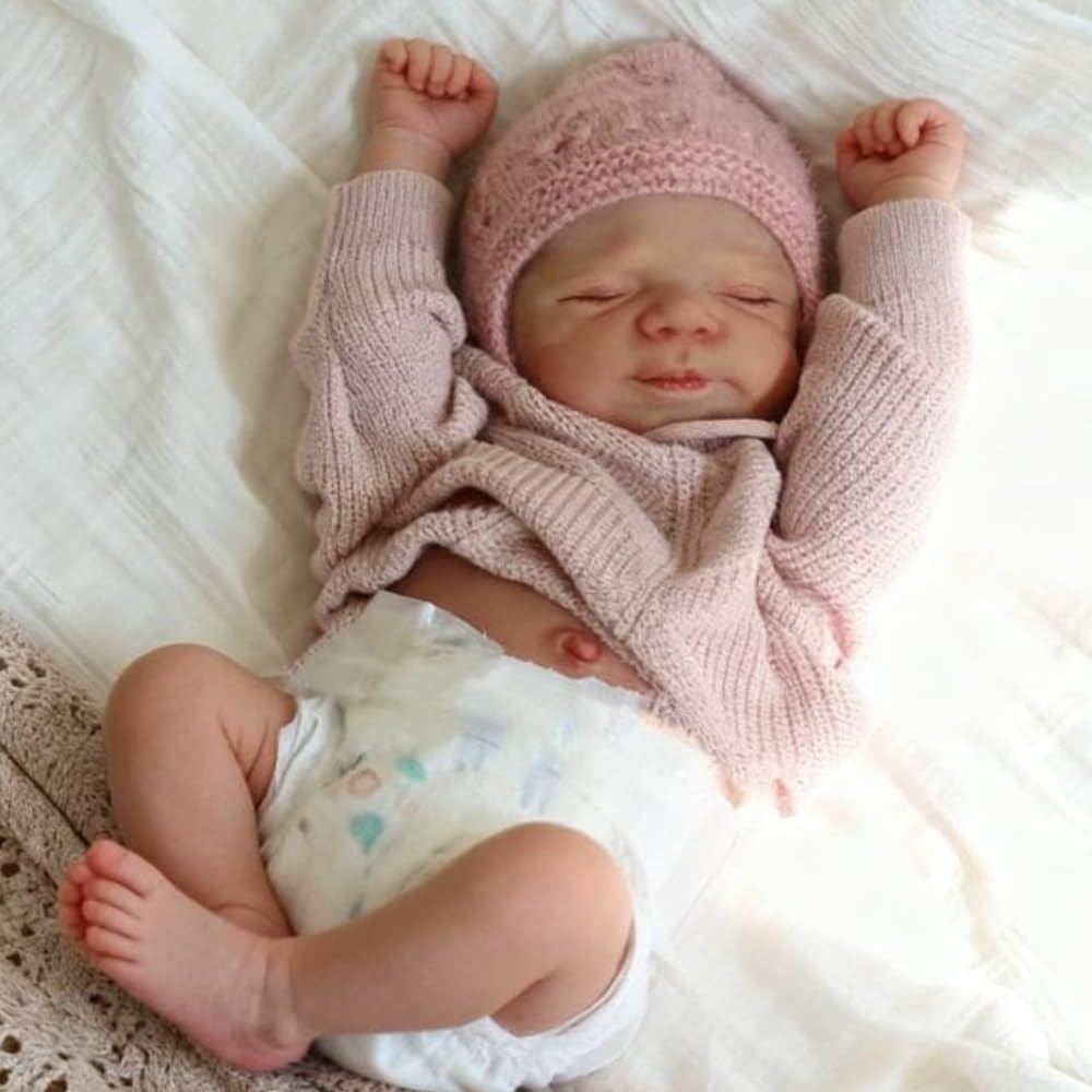 Lalki reborn z silikonu Hengluck dla dziewczynek i chłopców, 19 cali, wyglądające jak prawdziwe noworodki, z zamkniętymi oczami