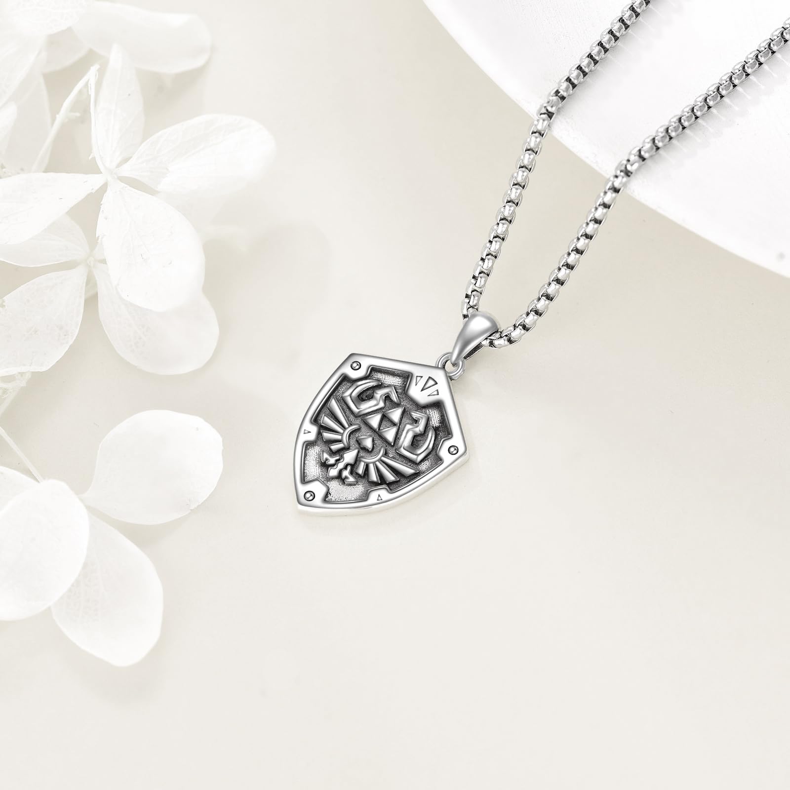 VONALA Zelda Halskette 925 Sterling Silber Anime Anhänger Kette Zelda Schmuck Geschenke für Herren Damen Jungen