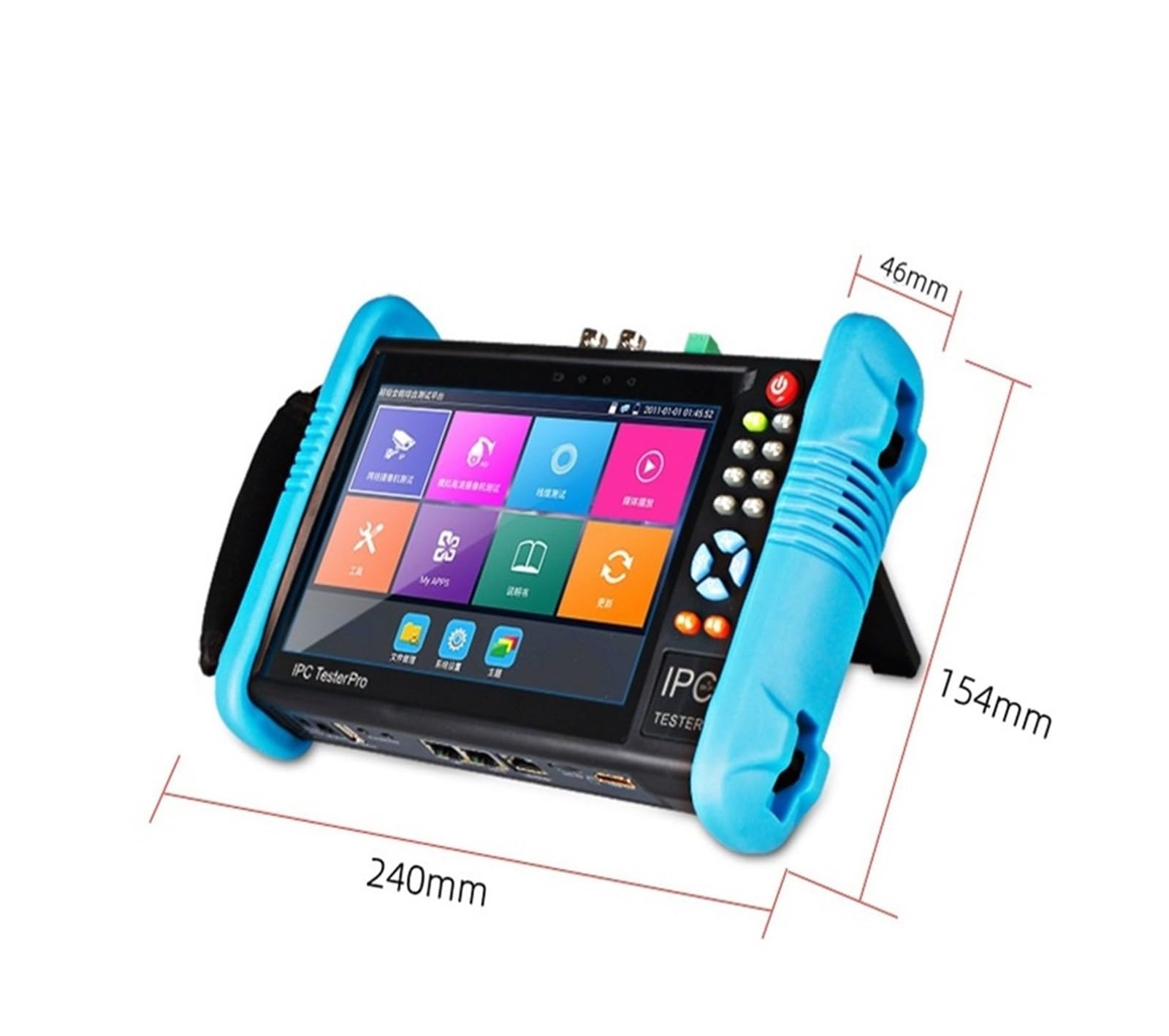 Tester CCTV, Tester CCTV da 7 pollici, tester di videosorveglianza 4K, uscita POE, test/uscita 12V portatile