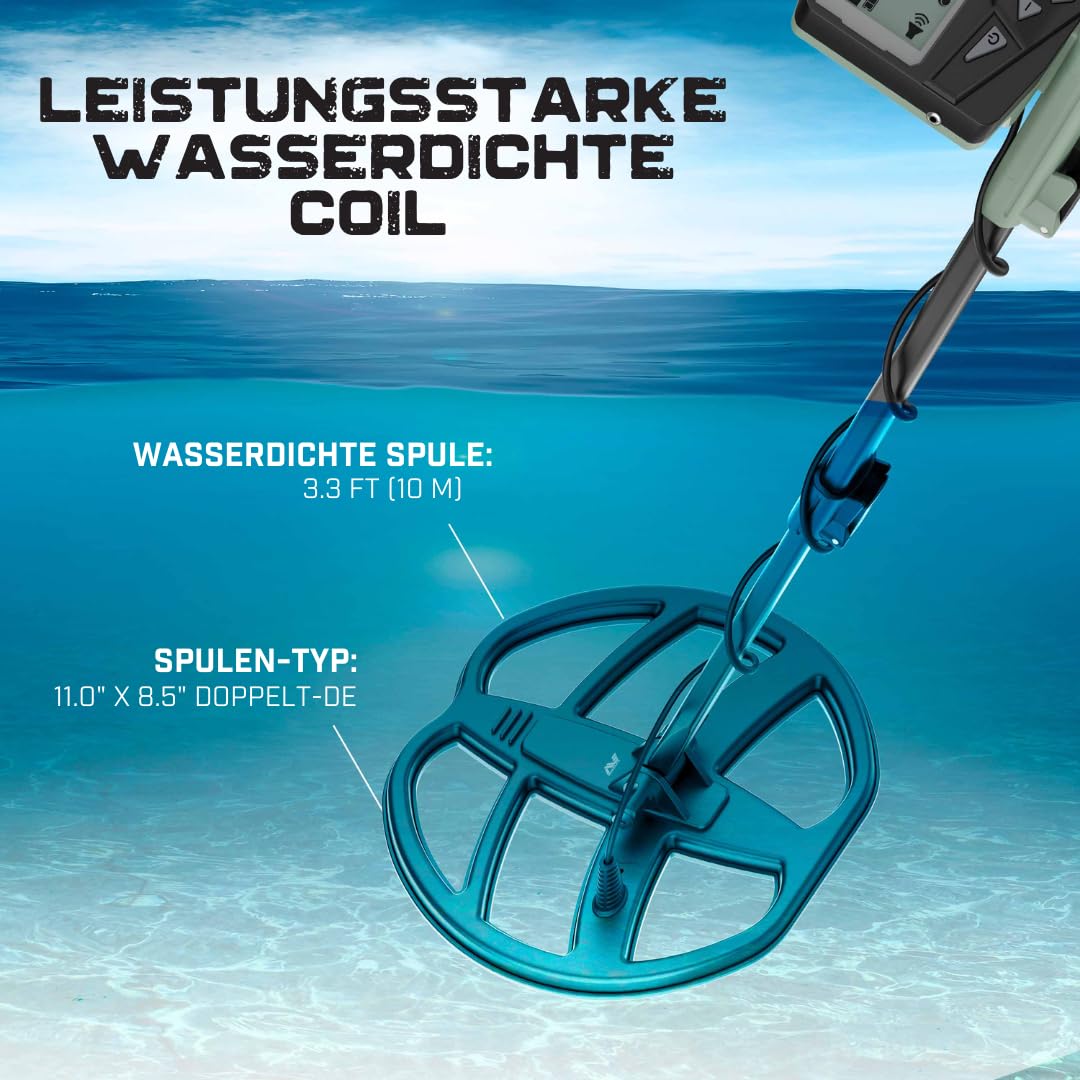 Minelab X-Terra Voyager - All-Terrain Profi-Metalldetektor für Erwachsene mit wasserdichter Suchspule, 4 Modi, klarer Ziel-ID, Kopfhörern, Rucksack und Schaufel - (Forrest, Grün)