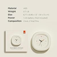 Vista 8 de mooas Cute Mini Analog Marshmallow Clock 6.9 Inch Aesthetic Small Silent Bedside Desk Clock Battery Operated Non-Ticking Shelf Clocks for Décor