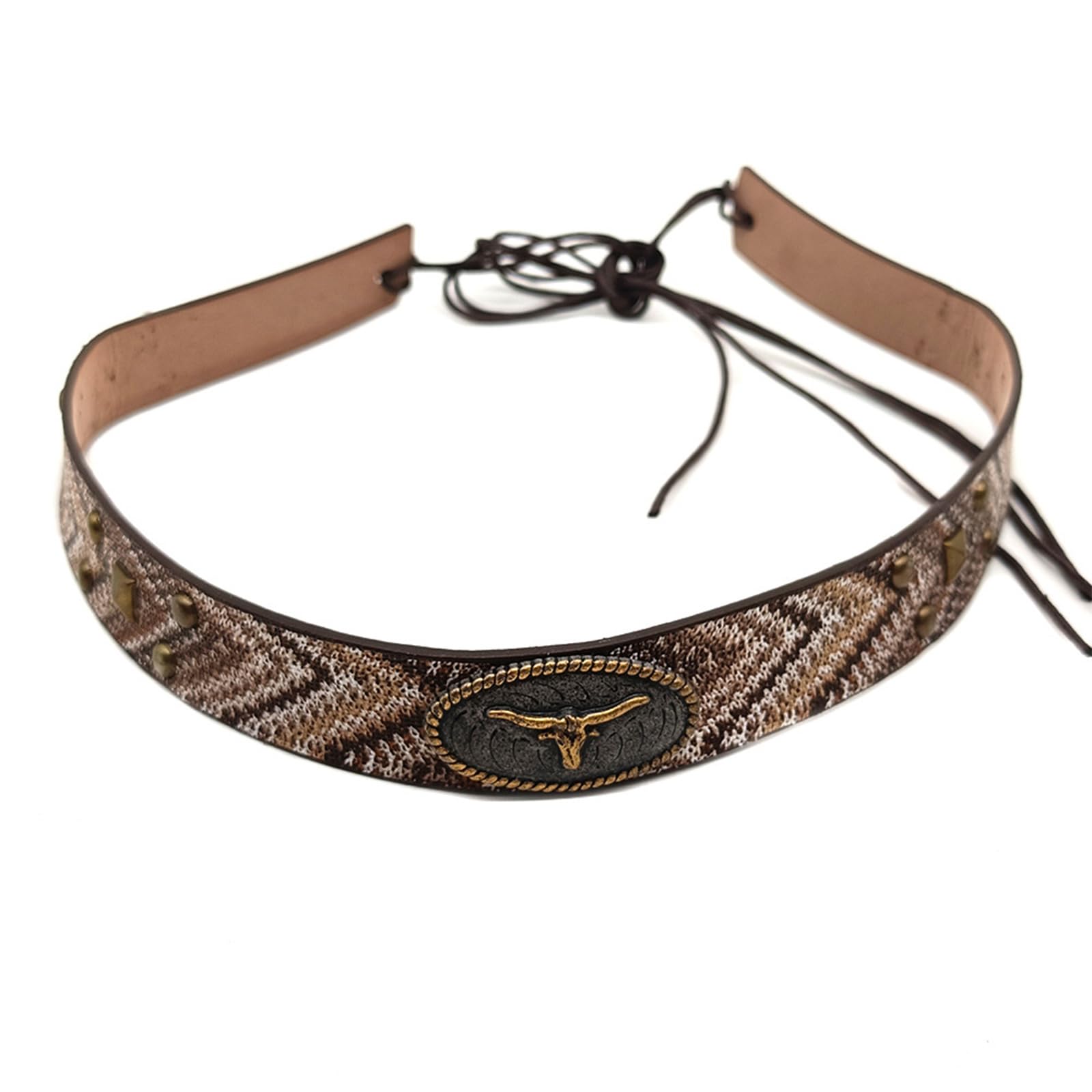 MICFENY Handmade Ethnic Western Hat Bands for Replacement Straw Felt Fedoras and Panama Hats Stitched Studded