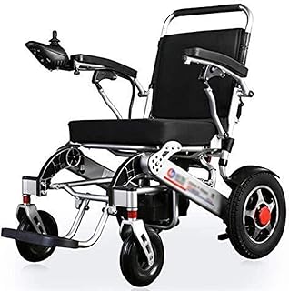 BXZ Wheelchair Heavy-Duty Electric Wheelchair, Foldable, 29Kg Lightweight Power Wheelchair, 360Â° Rocker, Seat Width 45 cm, Support 100 Kg for Disabled Elderly