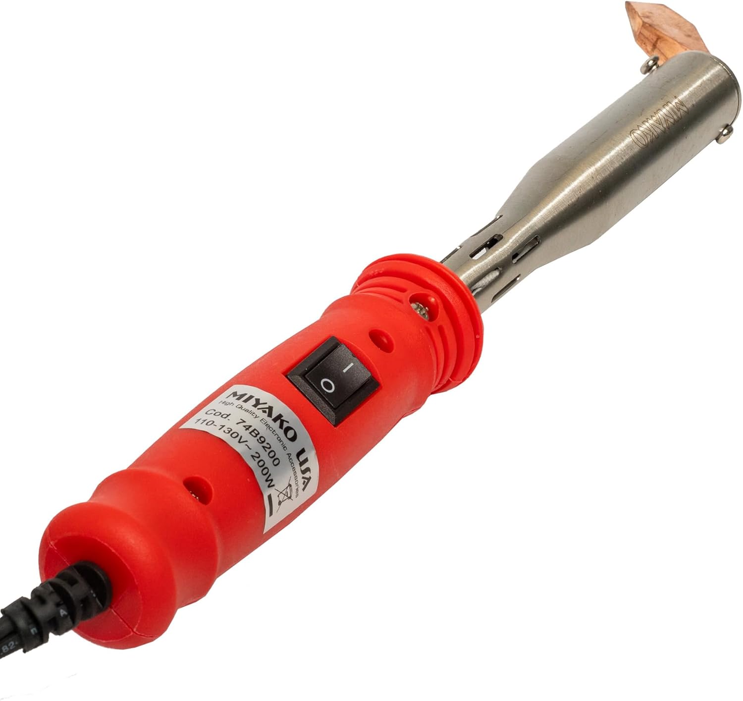Soldering Iron 200W, Pen Style Welder, Heavy Duty, Solder with Heat Shielded Plastic Handle, Convenient Power Switch and Replaceable Chisel Tip - 74B9200