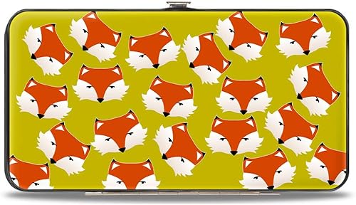 Buckle-Down Buckle-Down Hinge - Cartera de piel de zorro dispersa verde oliva, multicolor, 7 x 4 de EE. UU, Varios colores