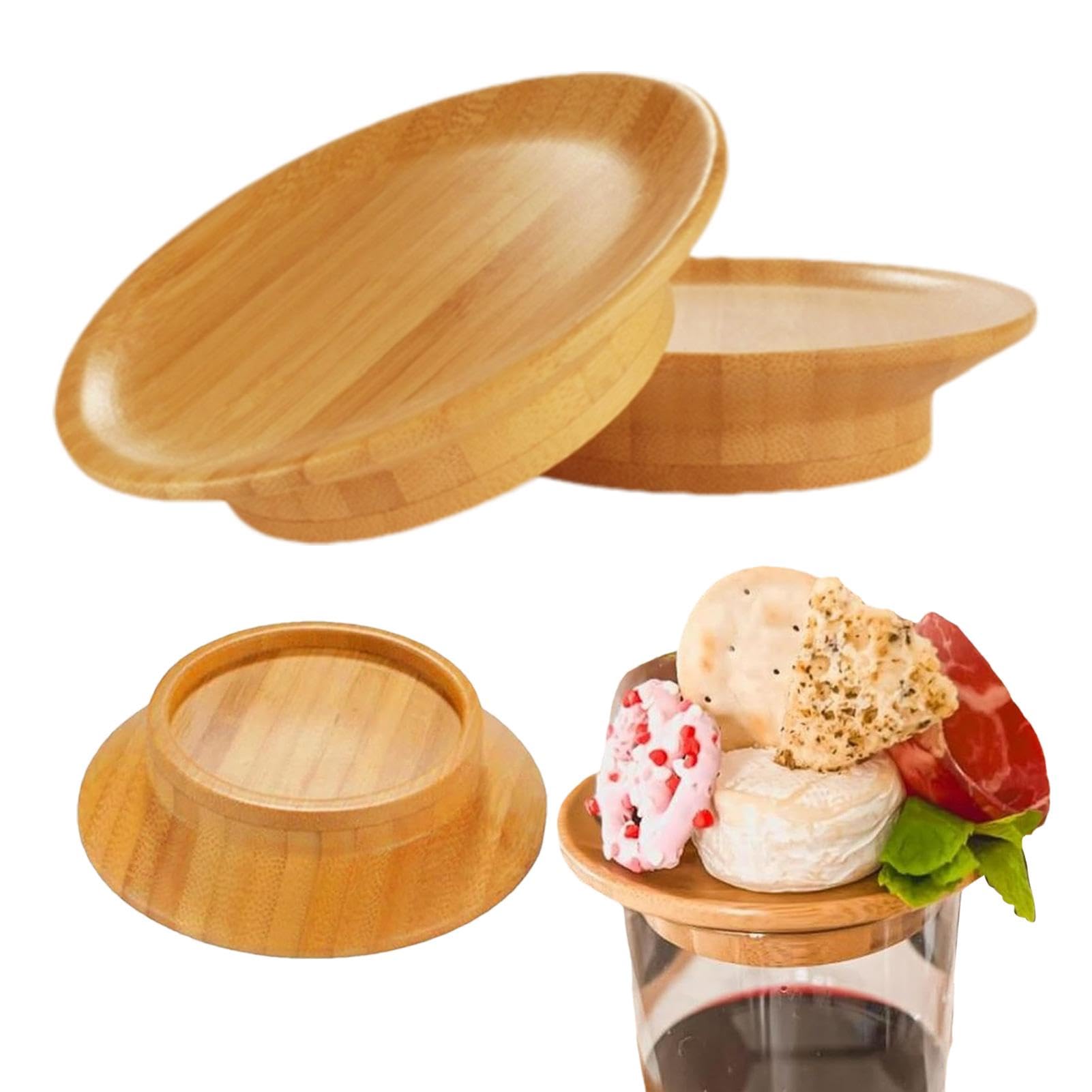 Abiyou 6er Set Wine Glass Topper - Holz Aufsätze Für Weingläser