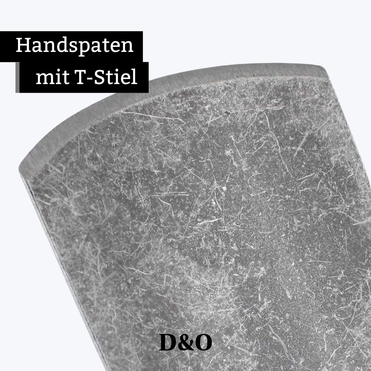 D&O - Handspaten mit T-Stiel aus Borstahl - 58 cm Schaufel für Garten & | Geschmiedete Gartenschaufel mit Blatt aus Borstahl, ergonomischer Eschenholz-Griff, angeschliffene Kante zum Graben
