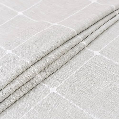 Miniatura 4 de Manteles de mesa de lino sintético gris para mesas rectangulares de 6 pies con capacidad para 6 personas. Manteles de mesa de tela para fiestas de 6