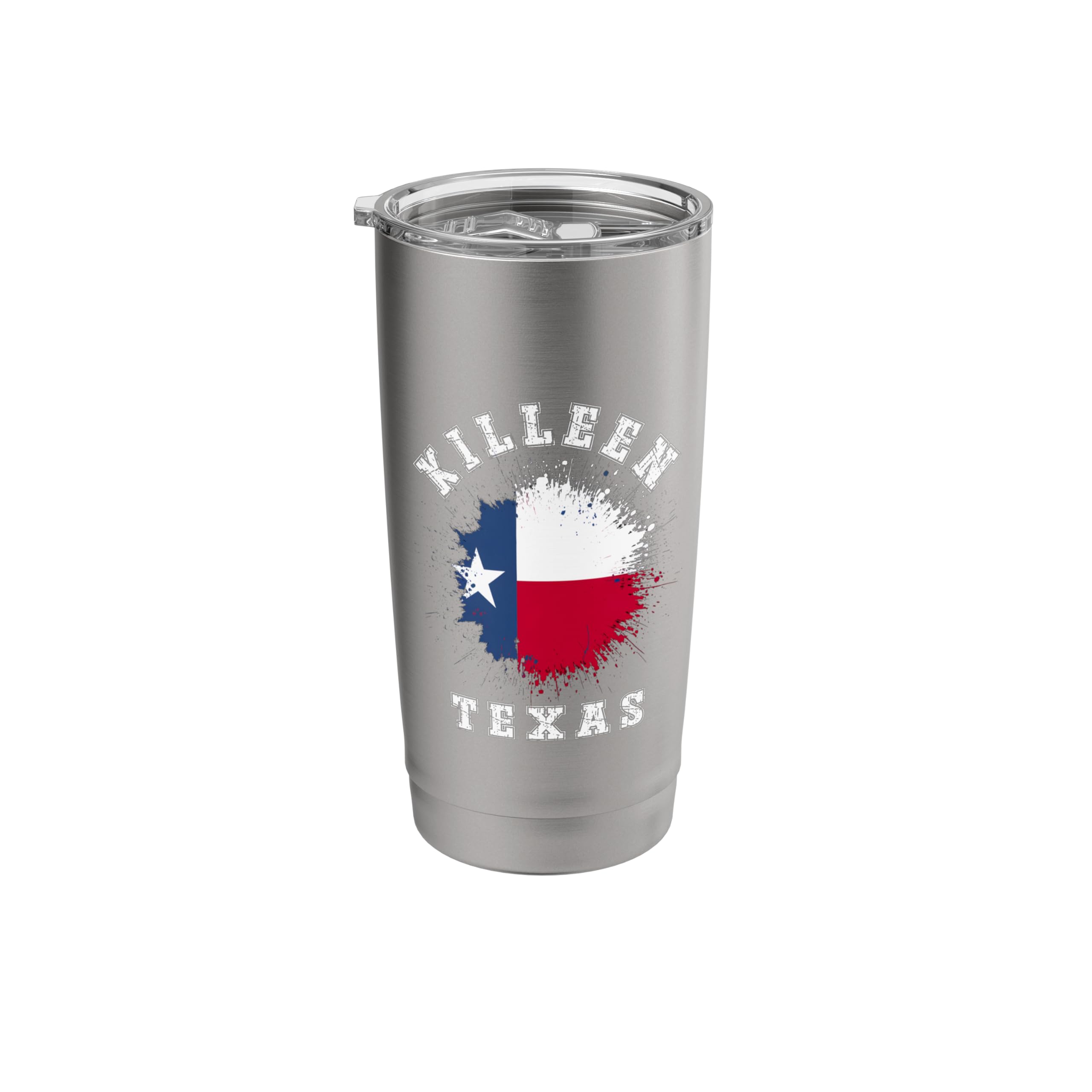 Killeen Texas TX Splatter Flag Trip Vacation Souvenir Stainless Steel Insulated Tumbler