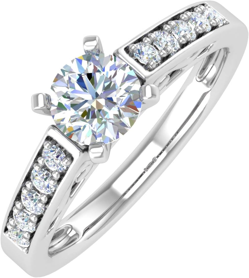 0.88 Carat Diamond Engagement Ring in 14K Solid Gold