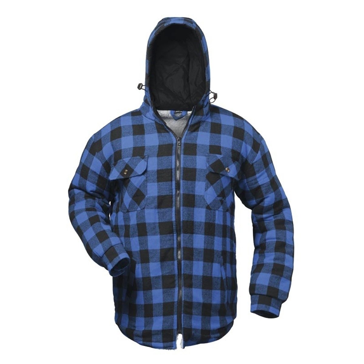 Craftland Chaqueta de trabajo, a cuadros y forrada con capucha