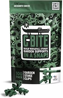 Plant Support Clips for Trellis, Garden Stakes, Wire Fence, Climbing Plants, Indoor Gardening, Hydroponics Systems, and Vines | Durable Gardening Clips (Incognito Green - 100 Pack)