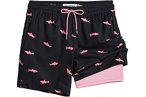 2-in-1 Men's Swim Trunks with Compression Liner: 7-Inch Comfort and Support