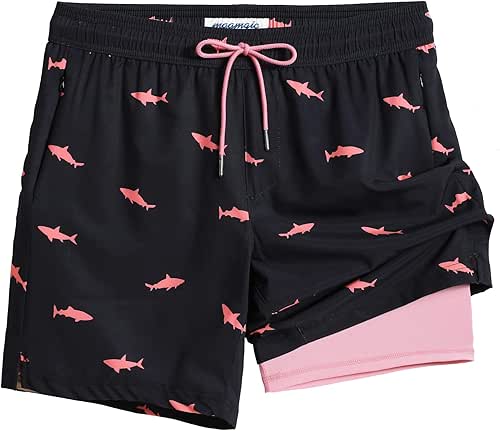 maamgic 2 in 1 Mens Swim Trunks 7 Inch Swim
