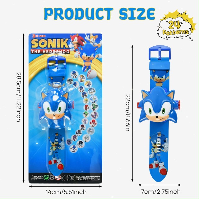 Orologio Bambini Con Proiettore - Digitale, 24 Motivi Cartoni, Regalo Divertente