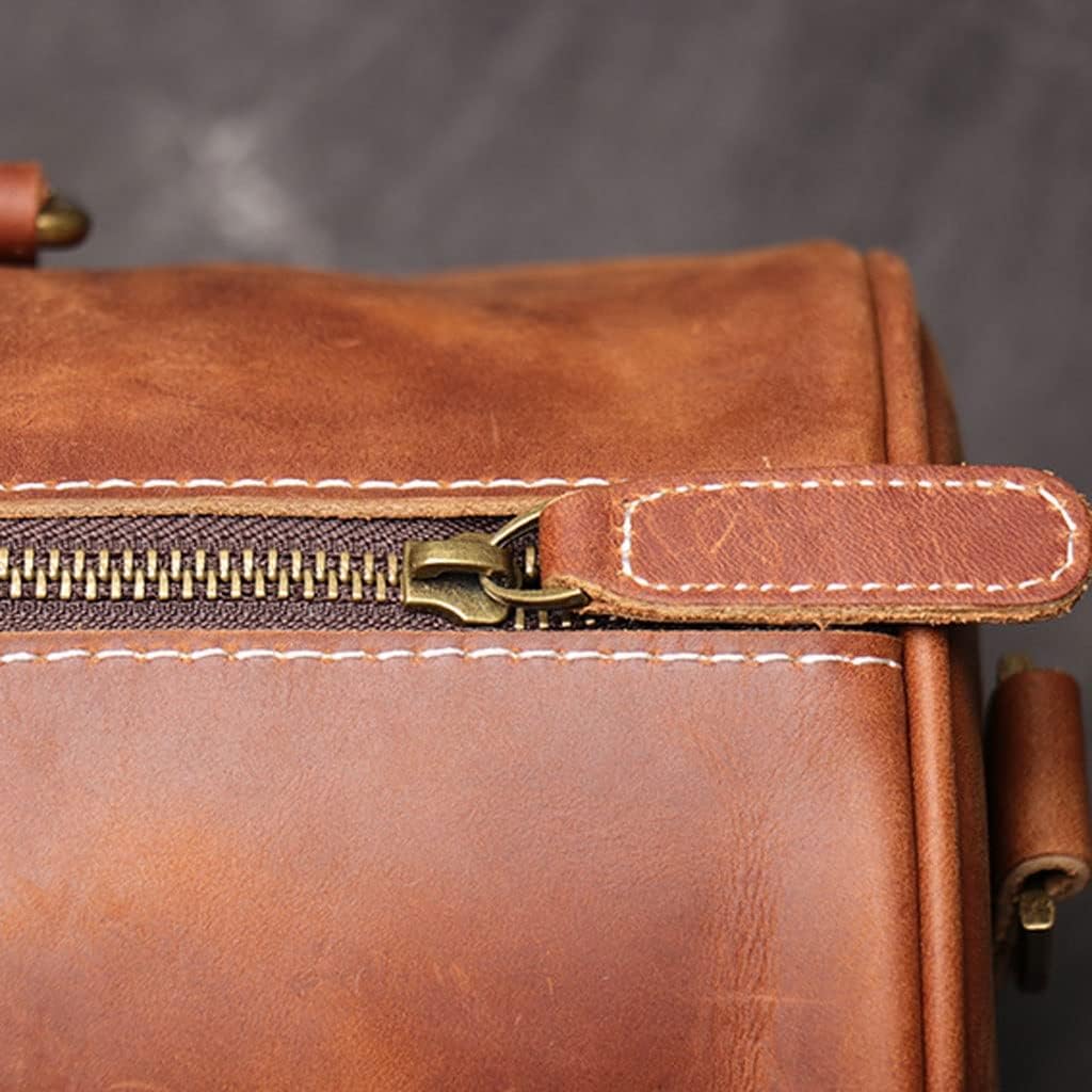 Large Men's Handbag Crazy Horse Leather Briefcase Men's Business Travel Bag Men's Shoulder Messenger Bag