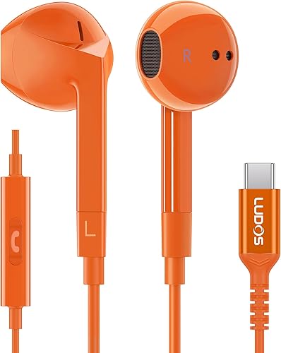 Miniatura 25 de LUDOS FEROX Auriculares con cable in-Ear, 5 años de garantía, auriculares con micrófono, cancelación de ruido con cable para conector de 3.5mm,