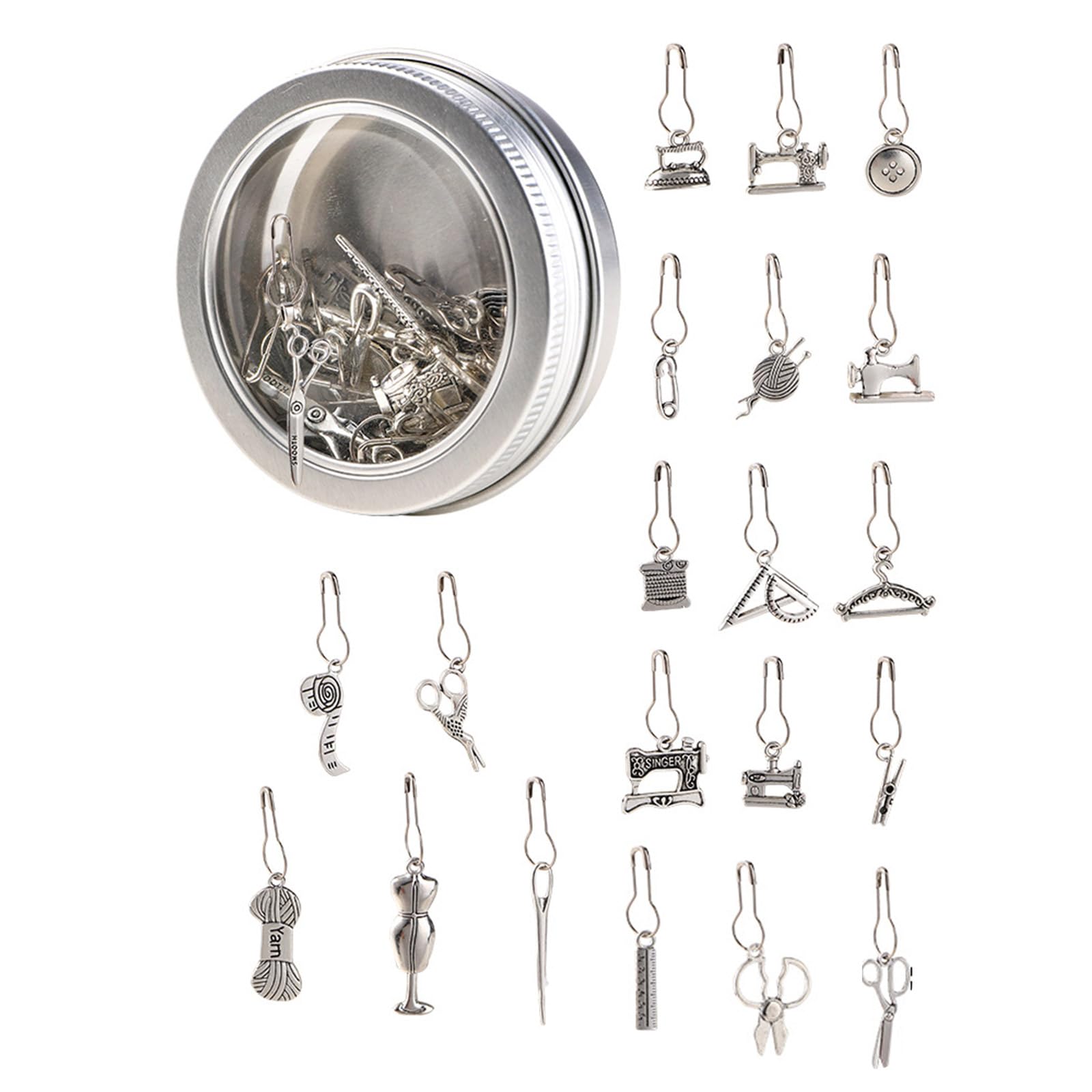 YROHGKPN 21PCS Crochet Locking Stitching Marker Safe Pin Brooch Charm Decoration for Weaving Knitting Sweater Scarf Hat Bag Shawl