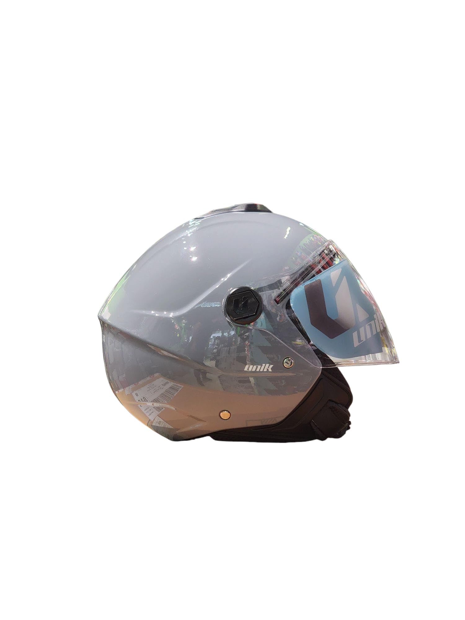 SpiritMoto unik Casco Moto Jet Abierto Motocicleta Scooter Ciclomotor Hombre/Mujer Airflow Cierre Micrométrico Desmontable Homologado - nardo grey TALLA L