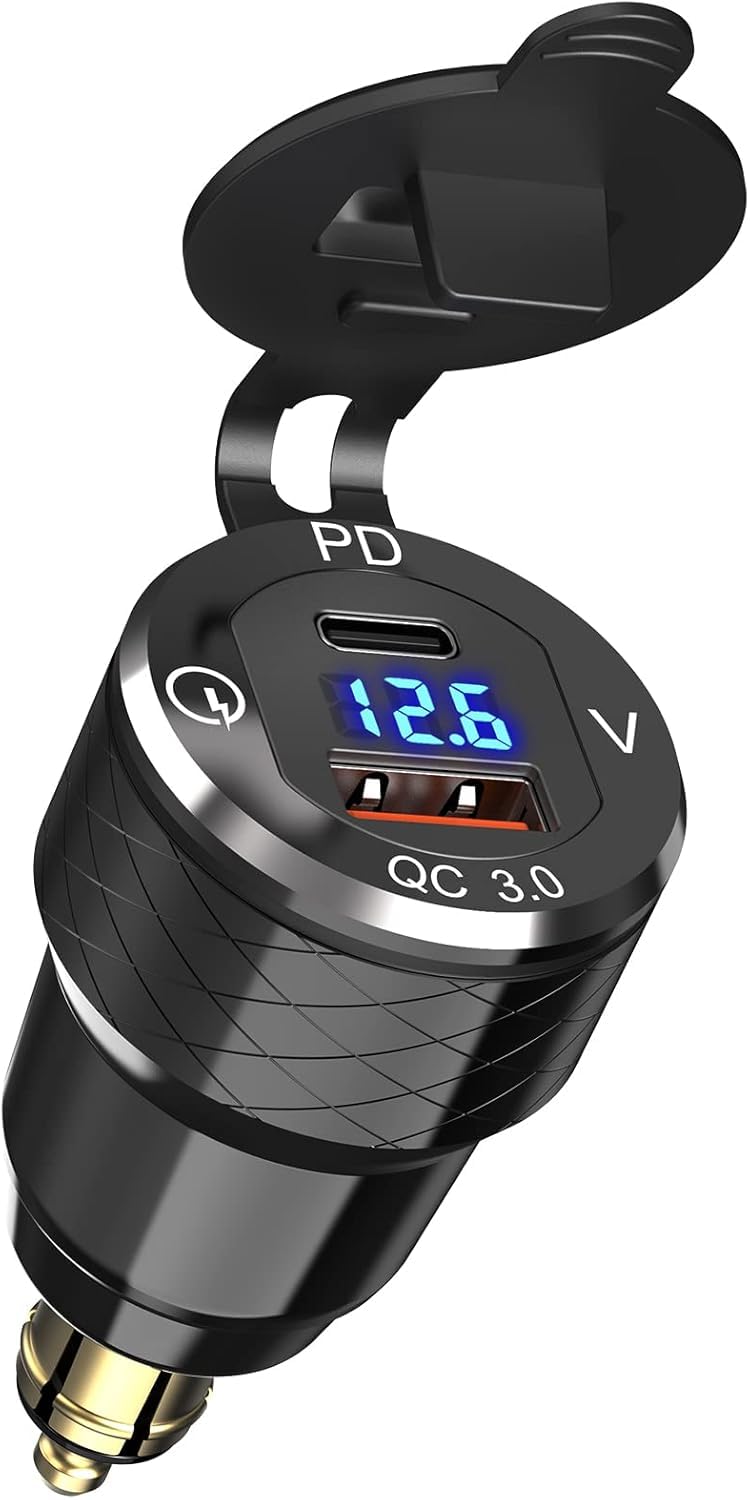 Din Hella Auxilliary Steckdose Dual Ladegerät mit USB und Typ C mit Voltmeter | Standard/mit Voltmeter