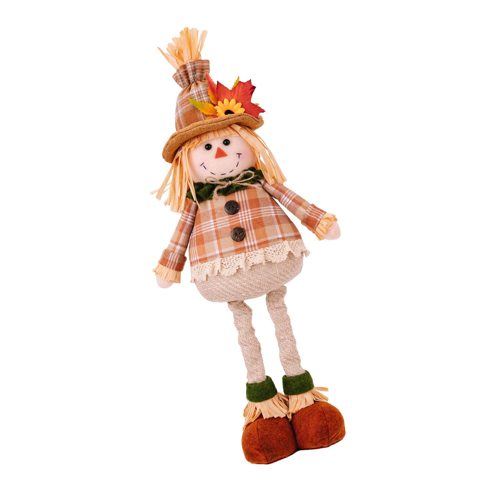 carotoe Thanksgiving Harvest Season Scarecrows Ornament Adjustable Tabletop Decoration for Home Retractable Figurine Jewelry Family Friendly Scarecrows Dolls